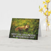 Bewaar de Groundhog in Groundhog Day-kaart Kaart (Gele Bloem)