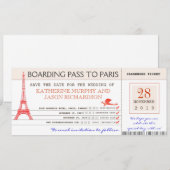 Bewaar de instapkaart voor Parijs Frankrijk Save The Date (Voorkant / Achterkant)