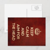 BEWAAR DE KALK EN HET DOEL VAN HET HOOFD ROOD BRIEFKAART (Voorkant / Achterkant)