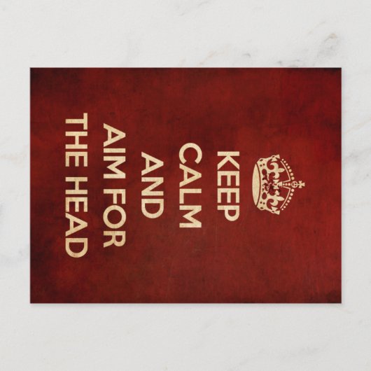 BEWAAR DE KALK EN HET DOEL VAN HET HOOFD ROOD BRIEFKAART (Voorkant)