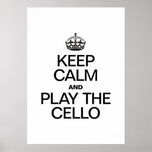 BEWAAR DE KALK EN SPEL DE CELLO POSTER