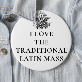 BEWAAR DE KALM NAAR DE LATIJNMASSA RELIGIEUZE CATH RONDE BUTTON 6,0 CM
