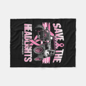 Bewaar de koplampen Borstkanker Bewustzijn 1 Fleece Deken (Voorkant (Horizontaal))