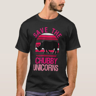 Bewaar de mollige eenhoorns Retro Style Rhino 3 T-shirt