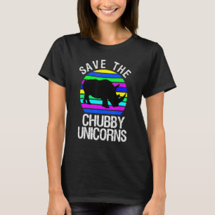 Bewaar de mollige eenhoorns Retro Style Rhino 5 T-shirt