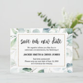 Bewaar de Nieuwe Datum Huwelijksaankondiging Kaart (Staand voorkant)