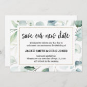 Bewaar de Nieuwe Datum Huwelijksaankondiging Kaart (Voorkant / Achterkant)