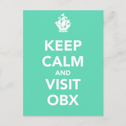 BEWAAR DE OBX-postkaart VOOR BEREKENING EN BEZOEK Briefkaart (Voorkant)