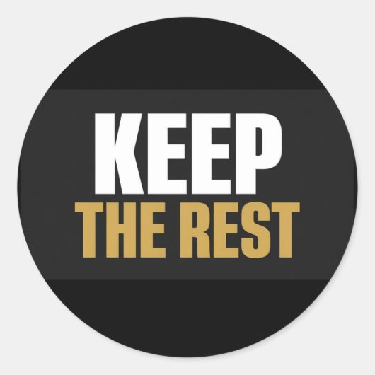 Bewaar de rest ronde sticker (Voorkant)