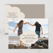 Bewaar de strandstijl van Date! Aankondigingskaart (Voorkant / Achterkant)