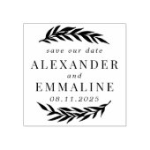 Bewaar de trouwdatum van het echtpaar rubberstempel (Afrduk)