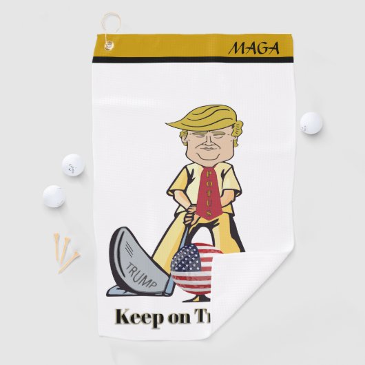 Bewaar de Trumpin. Golfhanddoek (Insitu)