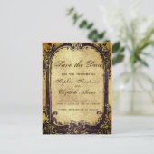 Bewaar deze datum Antieke Victoriaanse lijst Aankondigingskaart (Staand voorkant)