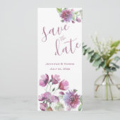 Bewaar deze datum Aquarel Paarse Bloemen Save The Date (Staand voorkant)