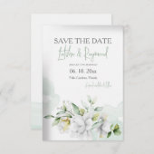 Bewaar deze datum bloemige aankondiging (Voorkant / Achterkant)