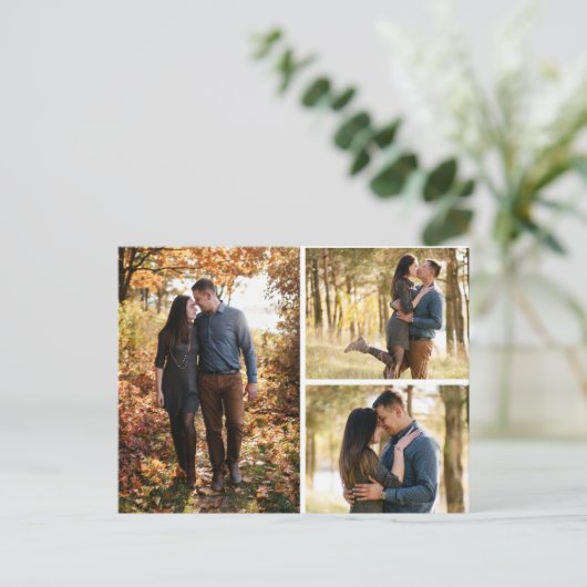 Bewaar deze datum botanische madeliefjes bloemcoll aankondigingskaart (Staand voorkant)