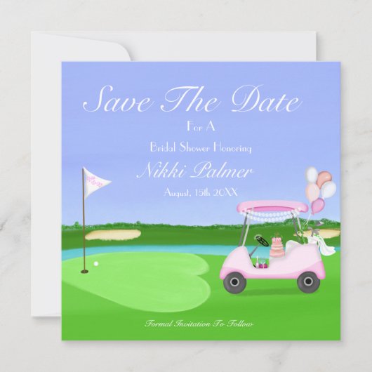 Bewaar deze datum Bruidsgolf Bruidsborrel Brunch Save The Date (Voorkant)