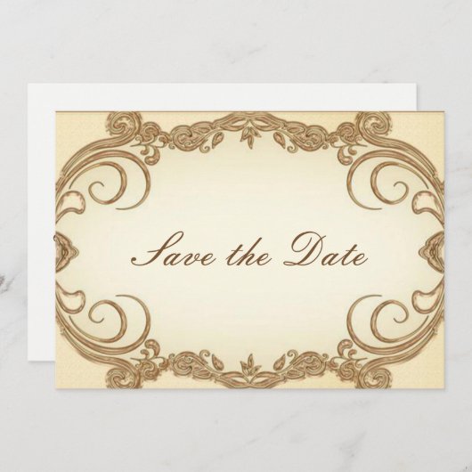 Bewaar deze datum Elegant Kaart (Voorkant / Achterkant)