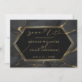 BEWAAR DEZE DATUM | Elegant zwart en goud marmer