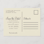 Bewaar deze datum Elegante Bloemige Bruiloften Bot Aankondigingskaart (Achterkant)