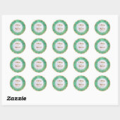 Bewaar deze datum, Elegante moderne turquoise mand Ronde Sticker (Vel)