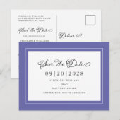 Bewaar deze datum Elegante Trouwdag Trendy Aankondigingskaart (Voorkant / Achterkant)