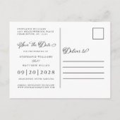 Bewaar deze datum Elegante Trouwdag Trendy Aankondigingskaart (Achterkant)