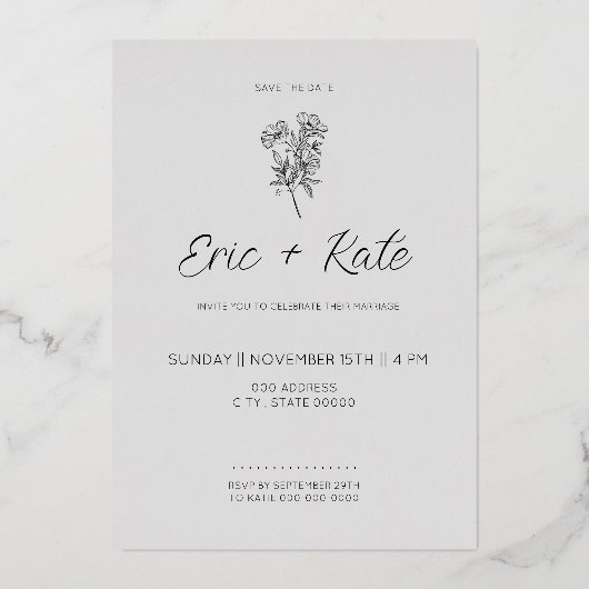 BEWAAR DEZE DATUM FOLIE UITNODIGING (Voorkant)