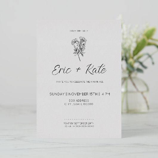 BEWAAR DEZE DATUM FOLIE UITNODIGING (Staand Voorkant)