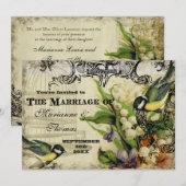 Bewaar deze datum, Geel Zangvogel Kooi Werveling B Kaart (Voorkant / Achterkant)