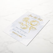 BEWAAR DEZE DATUM | Goud Vergulde Roos op Stof Bl Folie Uitnodiging (Gedraaid)