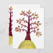 Bewaar deze datum Herfst Huwelijk Boomgesneden Uit Save The Date (Voorkant / Achterkant)