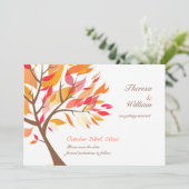 Bewaar deze datum Herfst Thema Boom Plat Kaart (Staand voorkant)