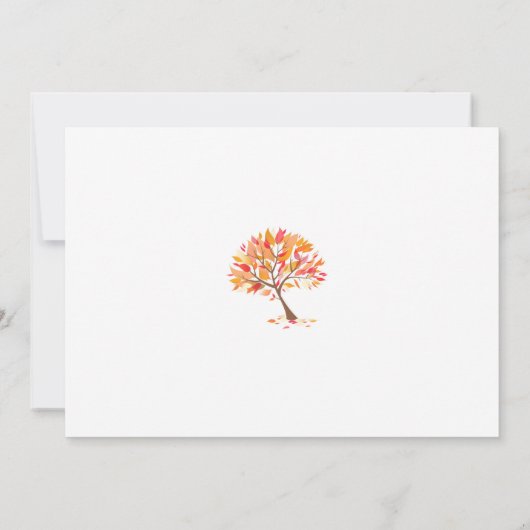 Bewaar deze datum Herfst Thema Boom Plat Kaart (Achterkant)