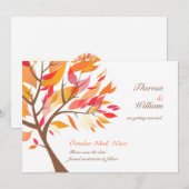 Bewaar deze datum Herfst Thema Boom Plat Kaart (Voorkant / Achterkant)