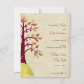 Bewaar deze datum Herfst Trouwdag Boom Uitnodiging (Achterkant)
