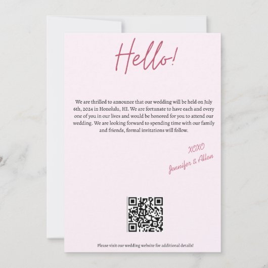 Bewaar deze datum kaart (Achterkant)