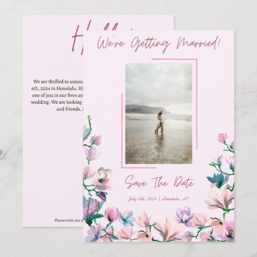 Bewaar deze datum kaart (Voorkant / Achterkant)