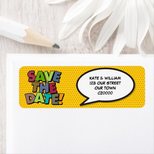 BEWAAR DEZE DATUM Leuke Retro Strip Pop Art Etiket (Insitu)