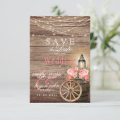 Bewaar deze datum - Lichtslingers, Houten vat - Ko Save The Date (Staand voorkant)