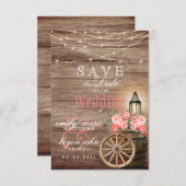 Bewaar deze datum - Lichtslingers, Houten vat - Ko Save The Date (Voorkant / Achterkant)