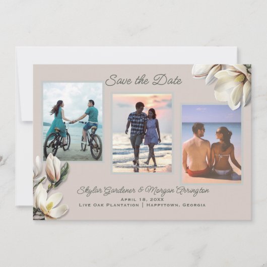 Bewaar deze datum Magnolia Trouw Aankondiging (Voorkant)