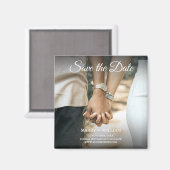 Bewaar deze datum Moderne Elegante Klassieke Foto Magneet (Voorkant / Achterkant)