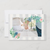 Bewaar deze datum Moderne Strepen & Boheemse Bloem Save The Date (Achterkant)