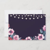 Bewaar deze datum Navy Roze Burgundy Bloemen Uitno Save The Date (Achterkant)