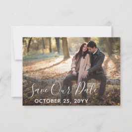 Bewaar deze datum Rustic Houten Huwelijk Eigen Fot Save The Date