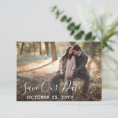Bewaar deze datum Rustic Houten Huwelijk Eigen Fot Save The Date (Staand voorkant)