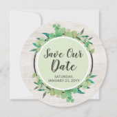 Bewaar deze datum Rustic Wood & Eucalyptus Botanic Kaart (Voorkant)