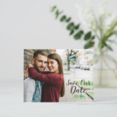 Bewaar deze datum Rustiek hout & Eucalyptus botani Aankondigingskaart (Staand voorkant)