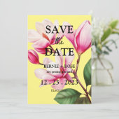 BEWAAR DEZE DATUM TROUW ROZE BLOEM KAART (Staand voorkant)